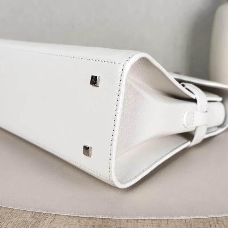 DELVAUX Top Handle Bag Tempete Top Handle Bag White Calfskin Small 21.5 × 8.5 × 19.5 cm — detail view 8 of 13