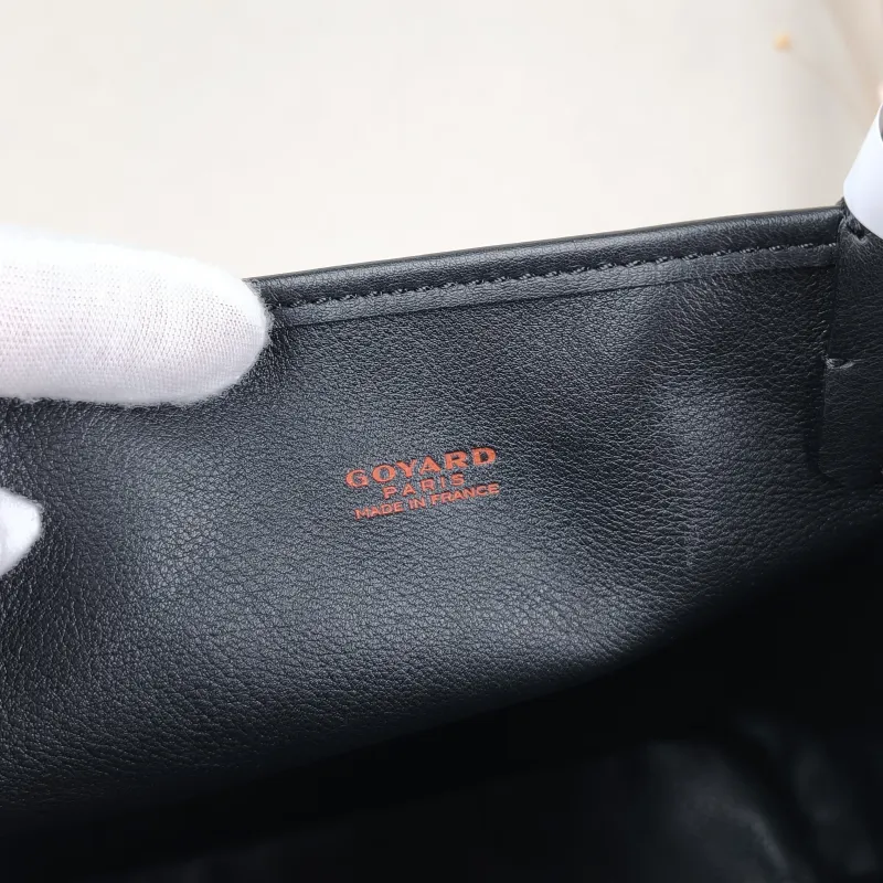 GOYARD Top Handle Bag ANJOU Shopping Tote Black ine Canvas Mini 19.5 × 9 × 19.5 cm — detail view 5 of 12