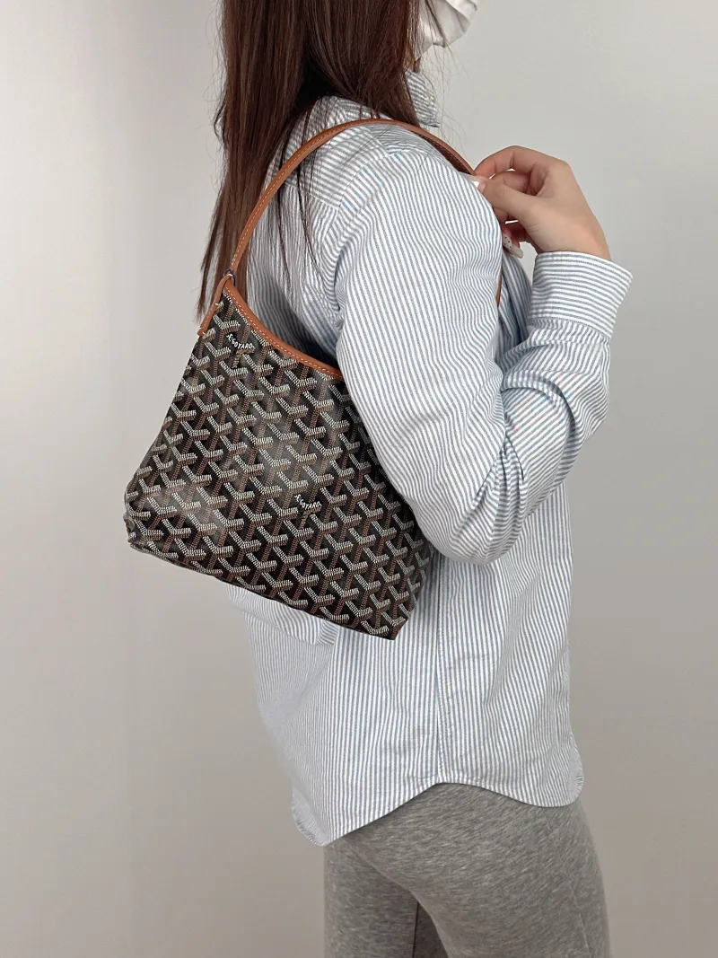 GOYARD Shoulder Bag Brown PVC Mini 29 × 11 × 18.5 cm — on-model view 1 of 2