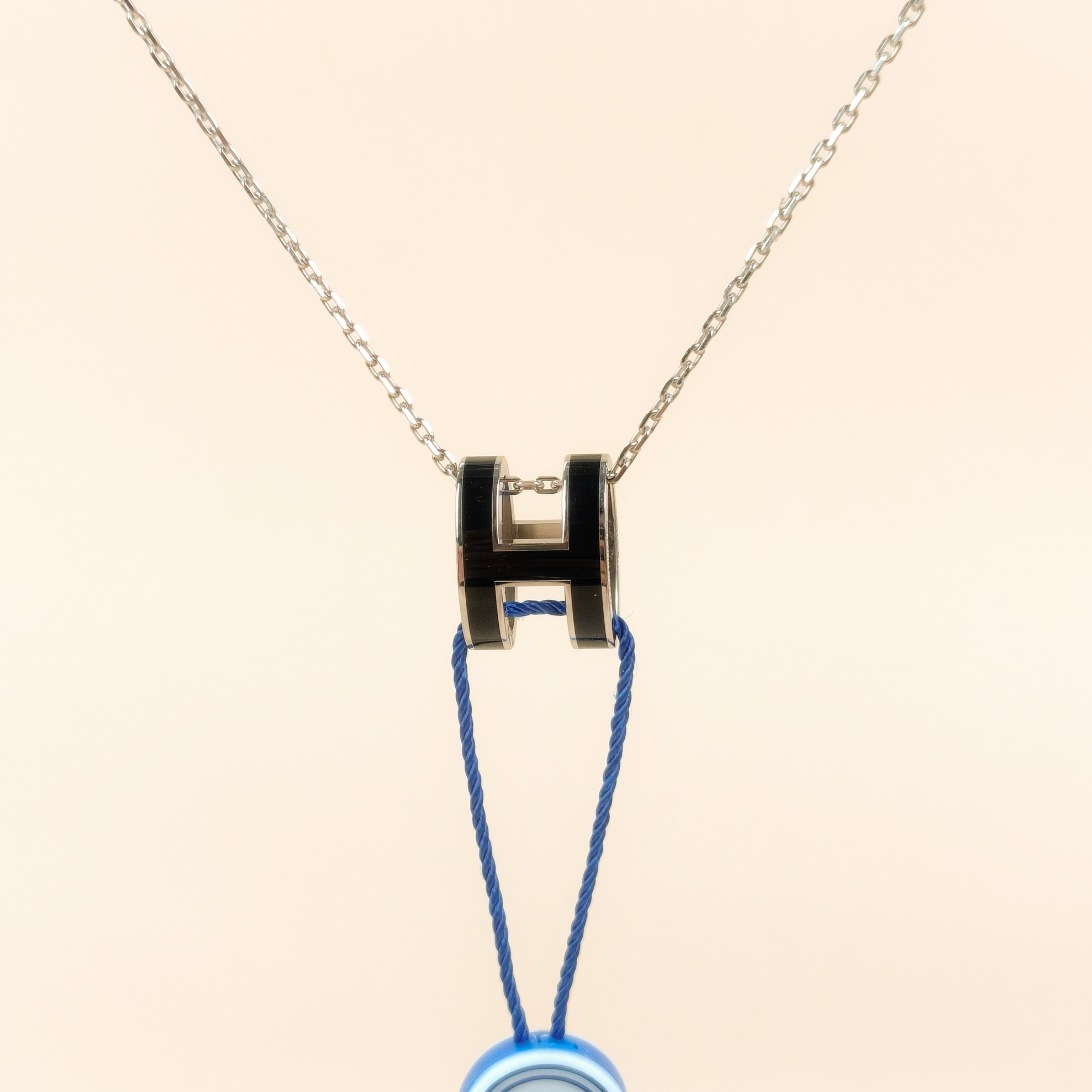 Hermès Necklace Pop HN ecklace Silver Black Large40cm