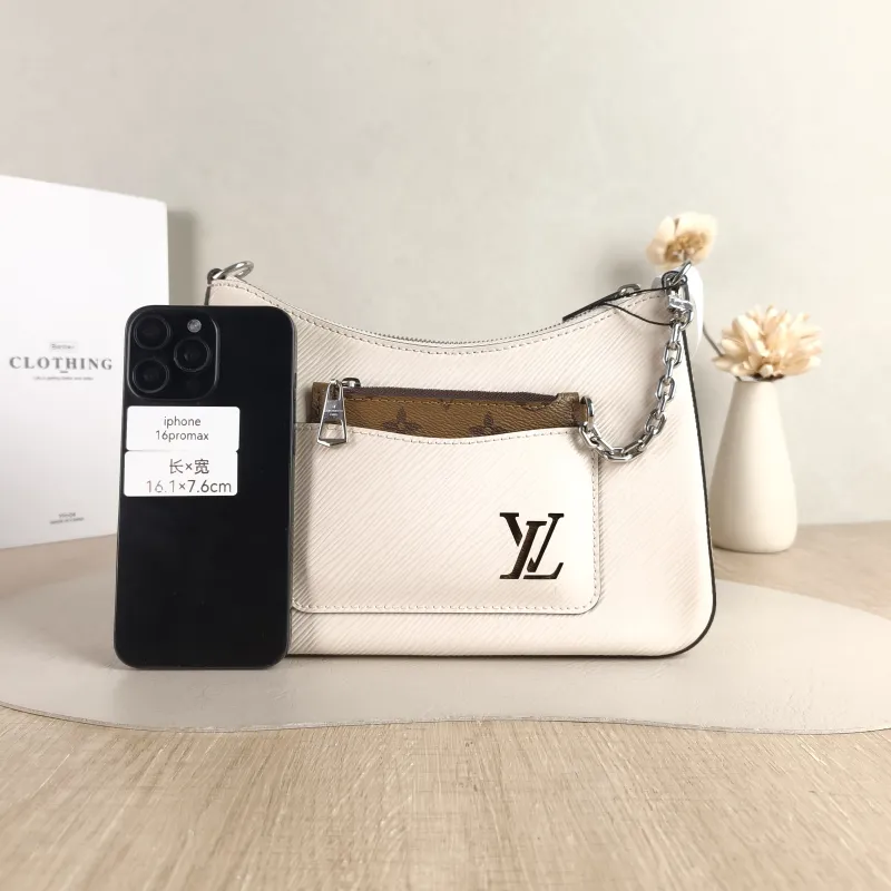 Louis Vuitton Crossbody Bag MARELLE White Epi Embossed Calfskin Small 25 × 8 × 15 cm — cover view 5 of 5