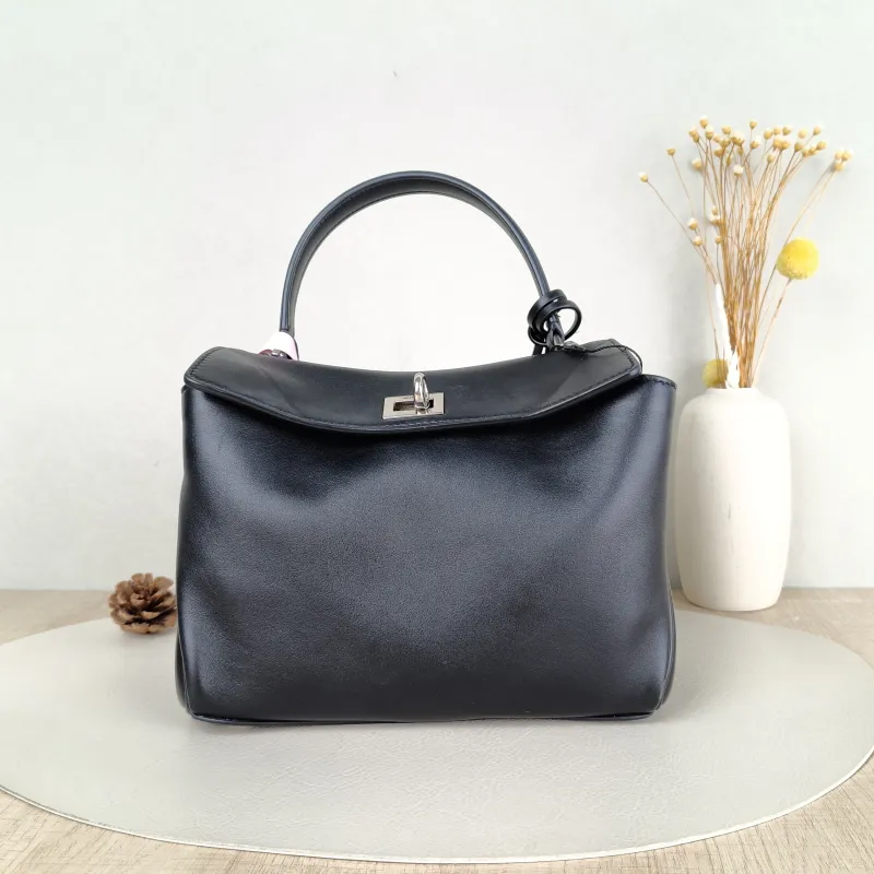 BALENCIAGA Crossbody Bag RODEO Black CC alfskin Mini 23 × 10 × 17 cm