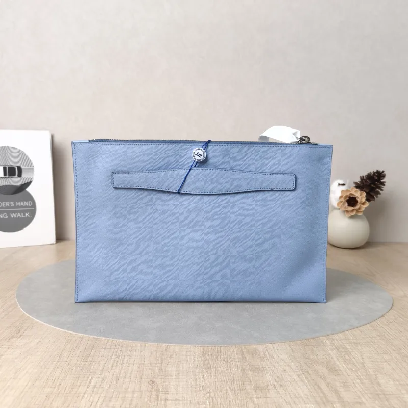 PRADA Clutch Clutch Blue Calfskin 30*19 — cover view 6 of 6