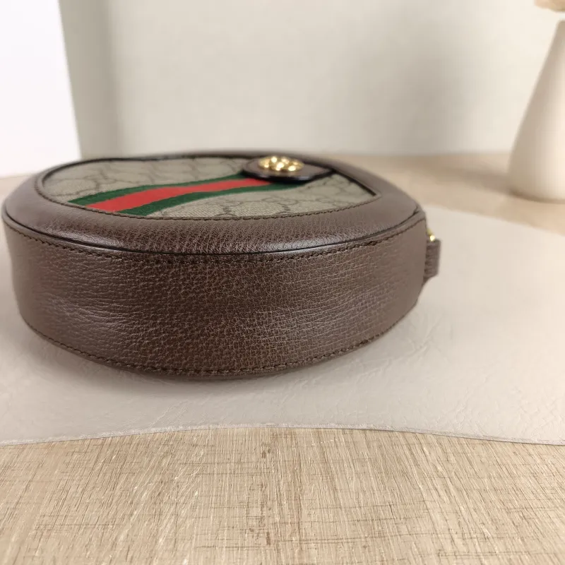 GUCCI Crossbody Bag Ophidia GG Round Bag Monogram PVC Mini 18 × 4.5 × 18 cm — detail view 7 of 9
