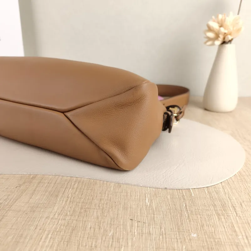 PRADA Shoulder Bag Aimée Brown Calfskin 31 × 9.5 × 18 cm — detail view 5 of 12