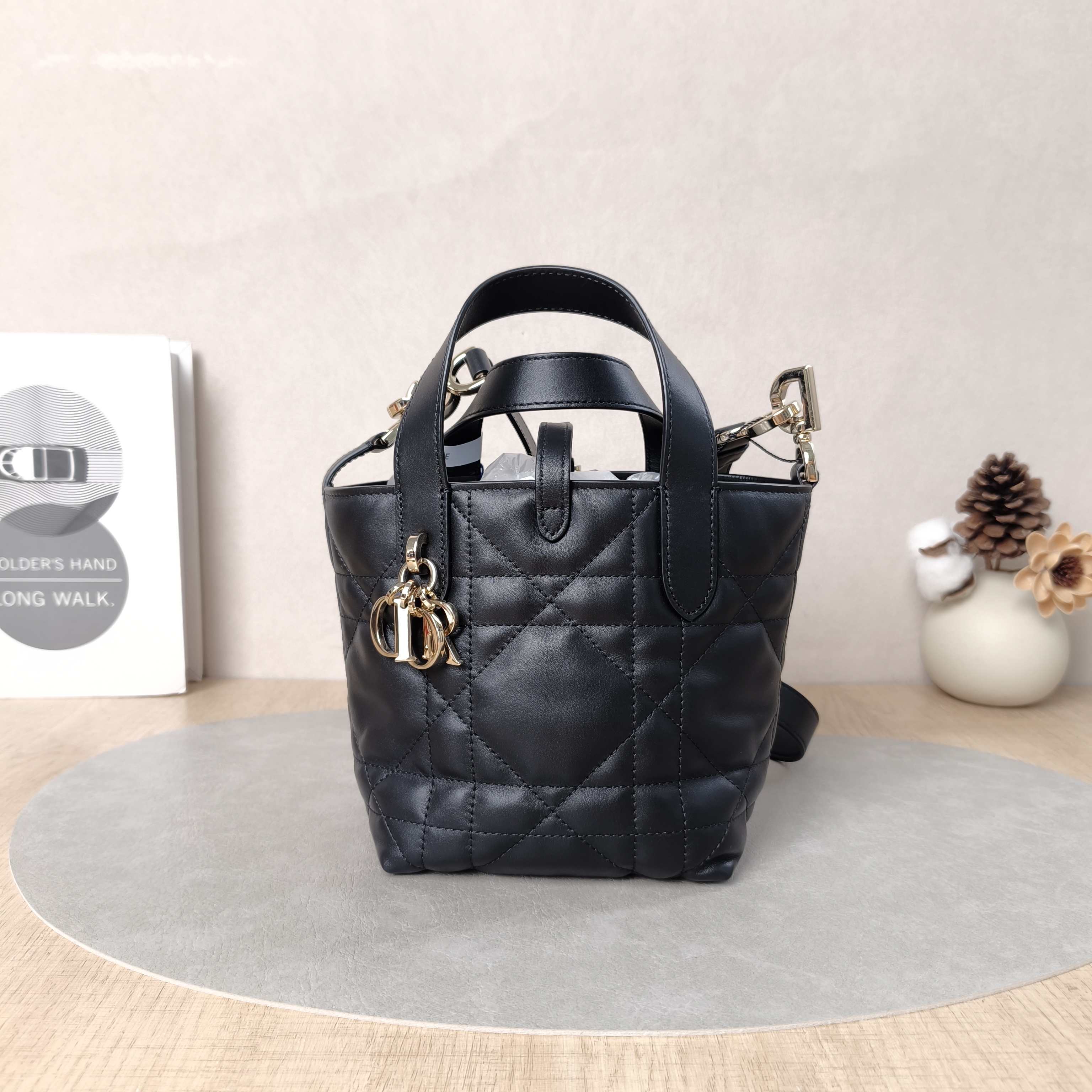 DIOR Shoulder Bag TOUJOURS Edition Black Calfskinmini13 × 12 × 15 cm