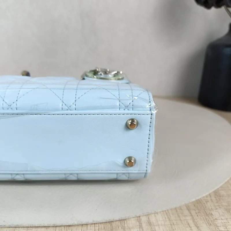 DIOR Crossbody Bag Lady Lady Dior Bag Green Blue Lambskin mini17 × 7 × 15 cm — detail view 3 of 14