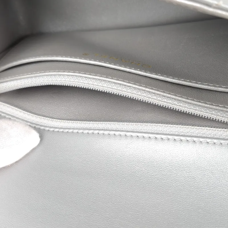 Chanel Crossbody Bag 24c mini Silver Lambskin mini 20 × 6 × 12 cm — detail view 7 of 14