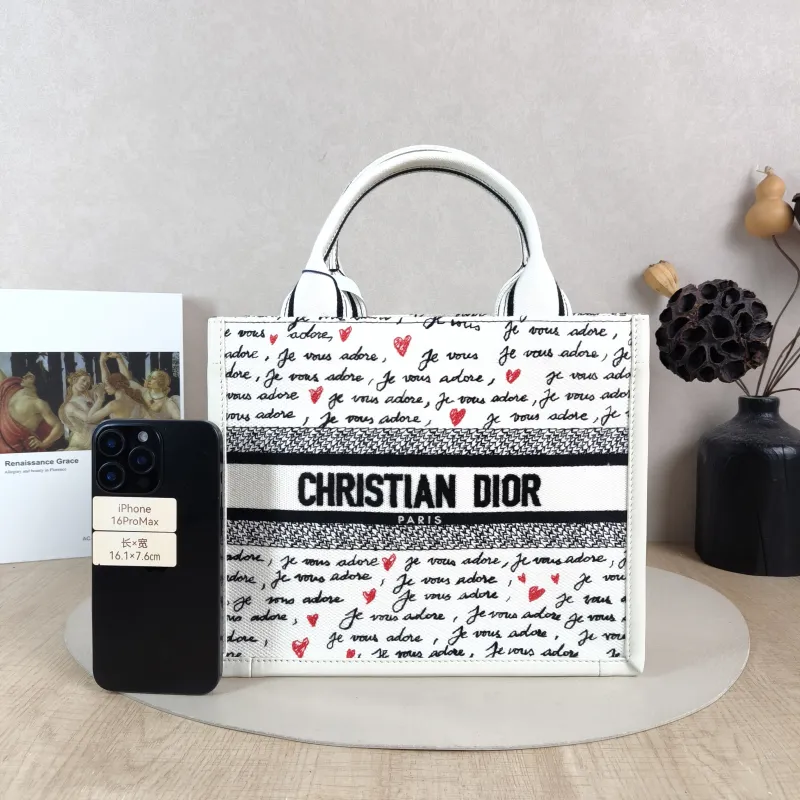 DIOR Top Handle Bag Book Tote Shoulder Strap Edition Colorblock Canvas · Calfskin One Size 26.5 × 14 × 22 cm — cover view 6 of 6