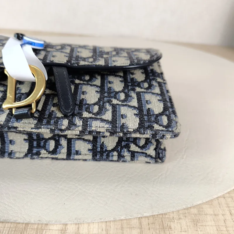 DIOR Belt Bag Saddle Belt Bag Blue Canvas One Size 17 × 3.5 × 10.5 cm — detail view 3 of 11
