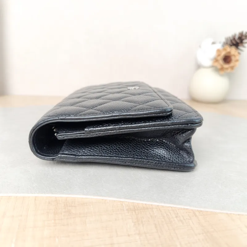 Chanel Crossbody Bag Classic Flap WOC CF WOCWOC Bag Black Grained Calfskin Mini 19.2 × 3.5 × 12.3 cm — detail view 1 of 9