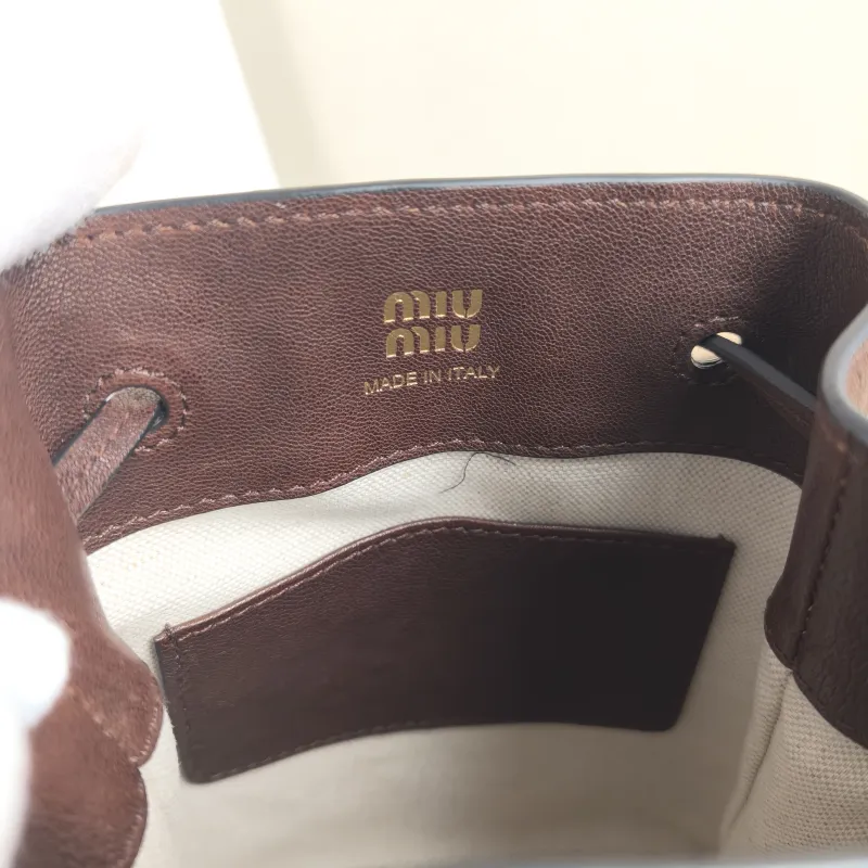 Miumiu Crossbody Bag logo Brown Lambskin One Size 14 × 6 × 16.5 cm — detail view 5 of 8