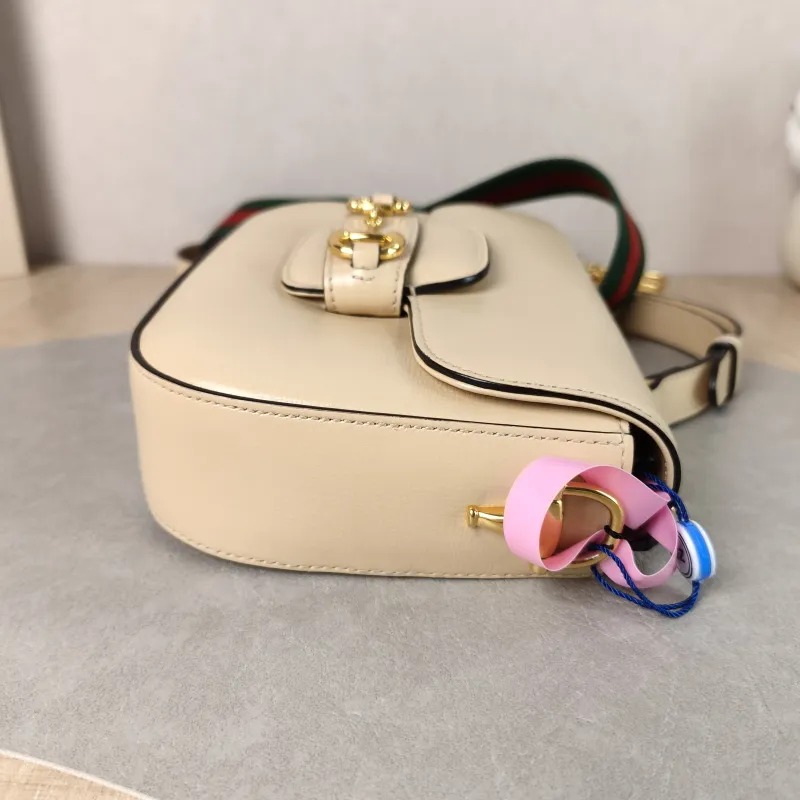 GUCCI Crossbody Bag Horsebit 1955 Horsebit Small Beige Calfskin Small 20.5 × 5 × 14.5 cm — detail view 12 of 13