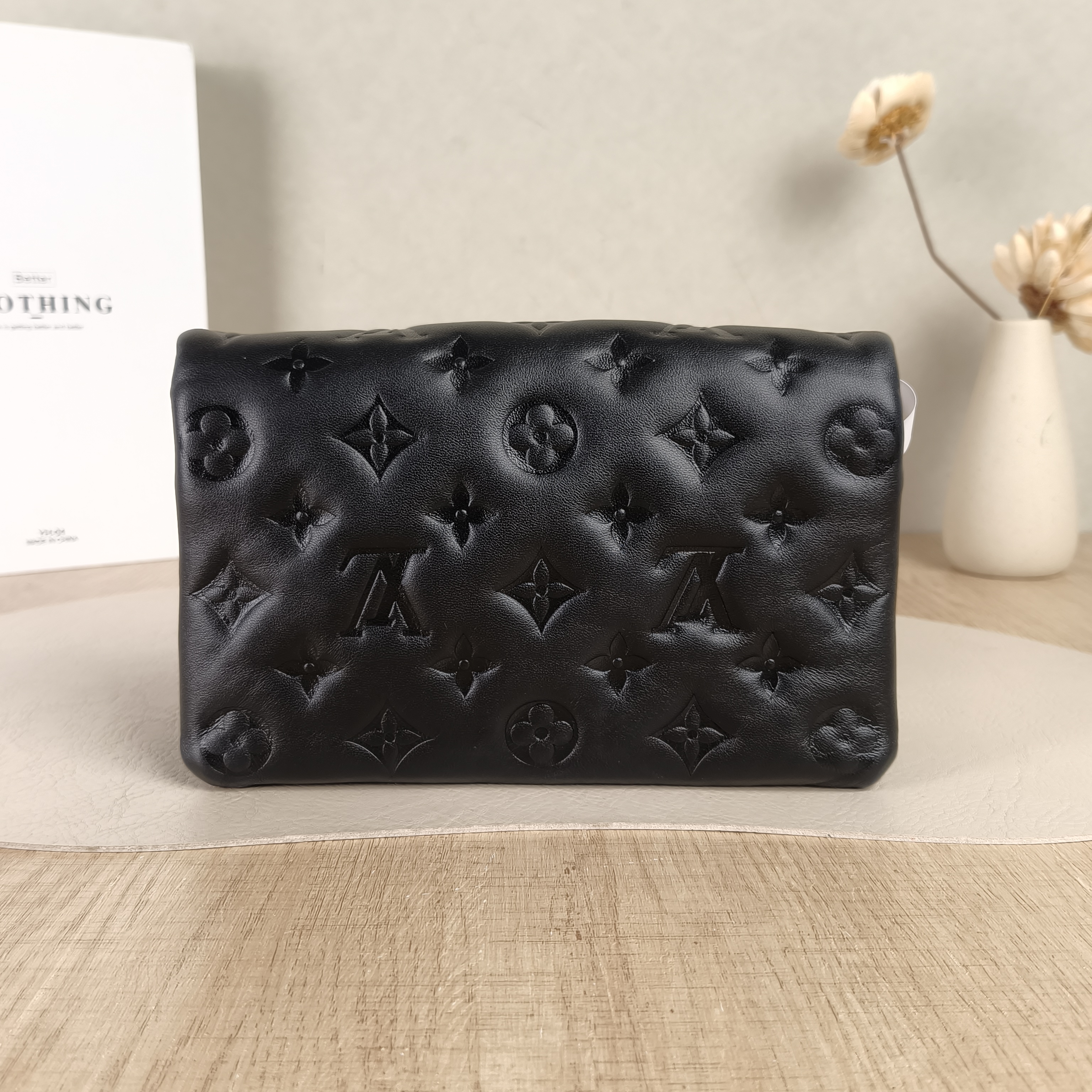 Louis Vuitton Crossbody Bag Pochette Coussin woc Black Lambskinmini20 × 8 × 14 cm — cover view 3 of 5
