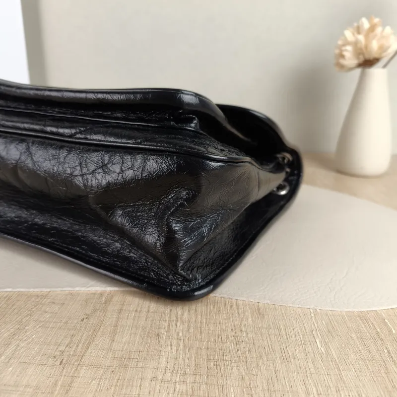 SAINT LAURENT Crossbody Bag Niki D Waxed Leather Calfskin Medium 28 × 8.5 × 20 cm — detail view 4 of 14