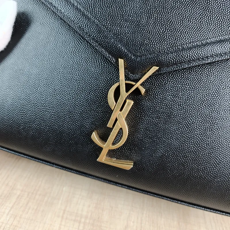 SAINT LAURENT Shoulder Bag Cassandra Shoulder Bag Black with Gold-Tone Hardware Grained Calfskin Medium 24.5 × 11.5 × 20 cm — detail view 11 of 13
