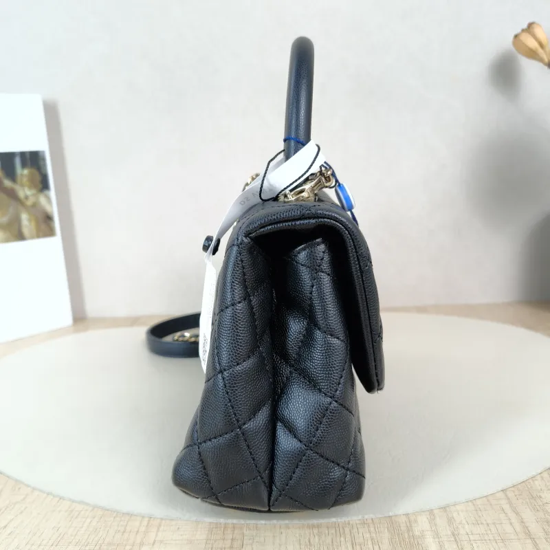 Chanel Top Handle Bag Coco Handle​Black Grained Calfskin Small24 × 10 × 14 cm — detail view 7 of 12