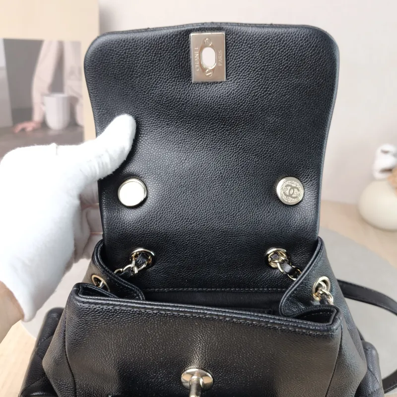Chanel Backpack duma Black Grained Calfskin Small 18 × 9.5 × 19 cm — detail view 12 of 12