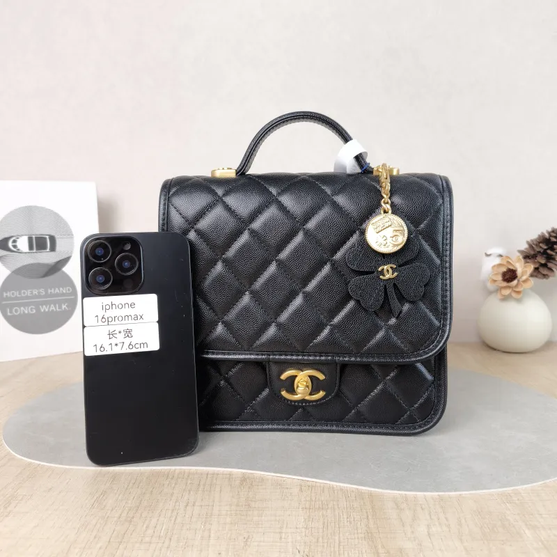 Chanel Backpack Backpack Black Grained Calfskin One Size 22 × 7 × 19.5 cm — cover view 4 of 5