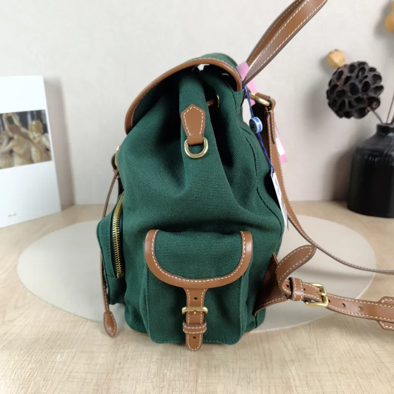 Miumiu Backpack Backpack Green Canvas Large 25 × 12.5 × 29.5 cm — detail view 12 of 12