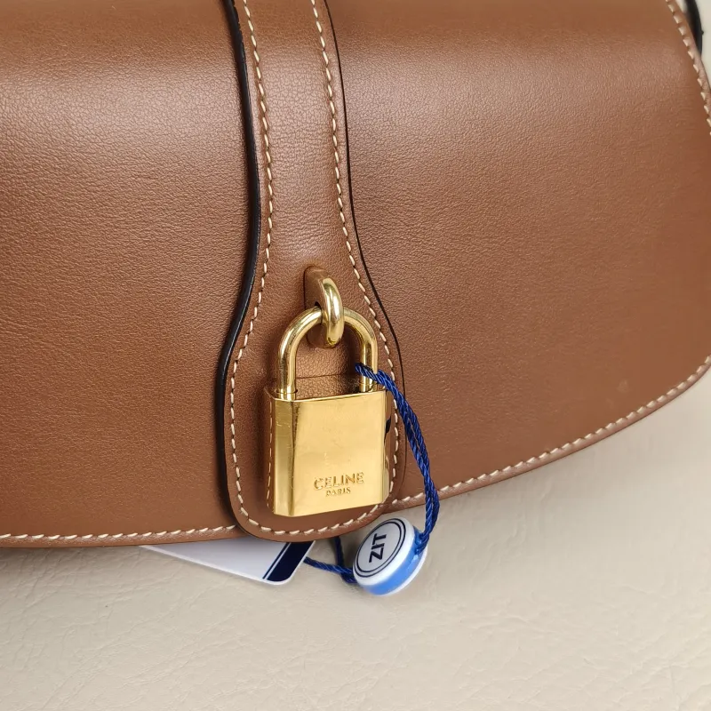 CELINE Crossbody Bag TABOU Brown Calfskinmini18 × 5 × 8 cm — detail view 4 of 12