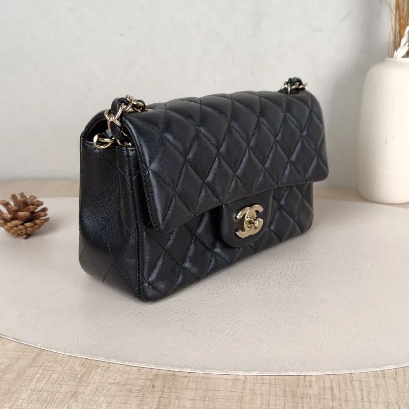 Chanel Crossbody Bag Classic Flap Large Mini CF Mini Black SL ambskin mini 20 × 6 × 12 cm — cover view 3 of 5