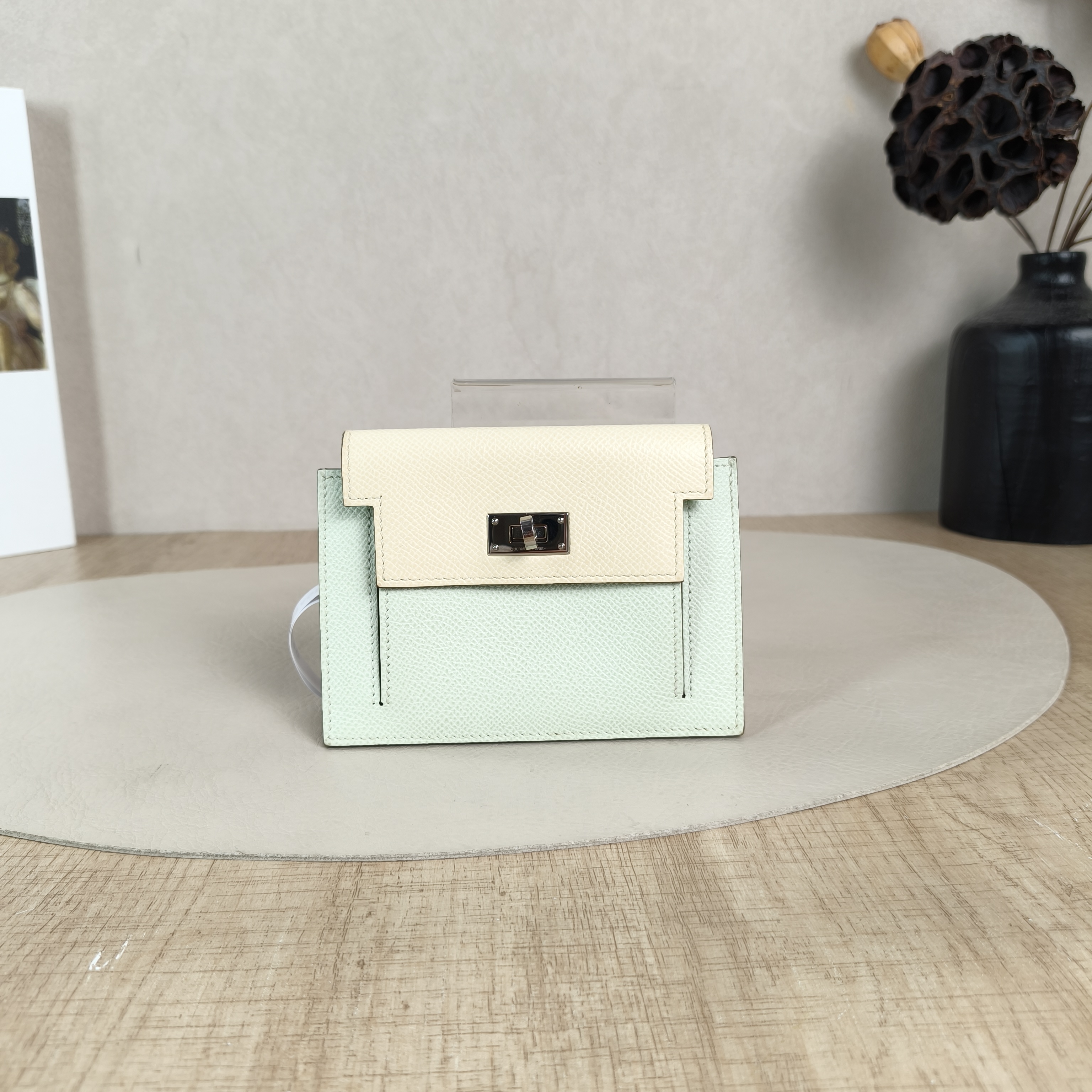 Hermès Wallet Kelly Pocket Wallet Colorblock Epsom Calfskin One Size13.2 × 1.5 × 10 cm