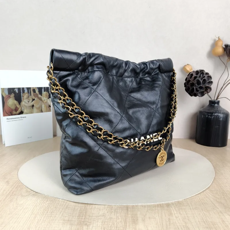 Chanel Shoulder Bag 22Bag Black CC alfskin Small 35 × 7 × 37 cm — cover view 5 of 6