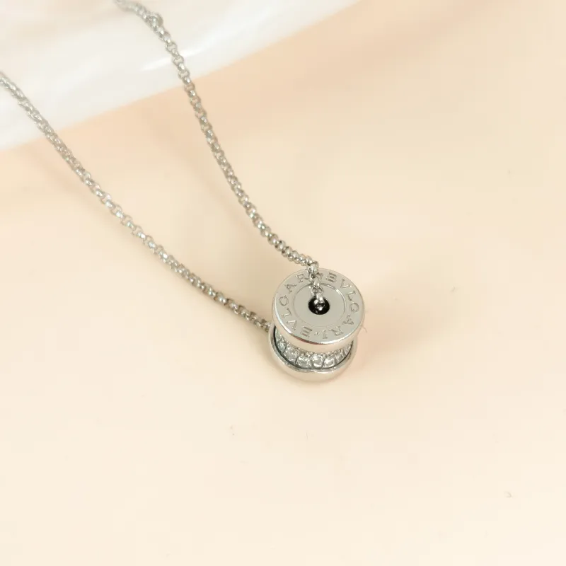 Bvlgari Necklace B.zero1 Silver 18KW hite Gold Diamond One Size 39-44cm — cover view 4 of 8