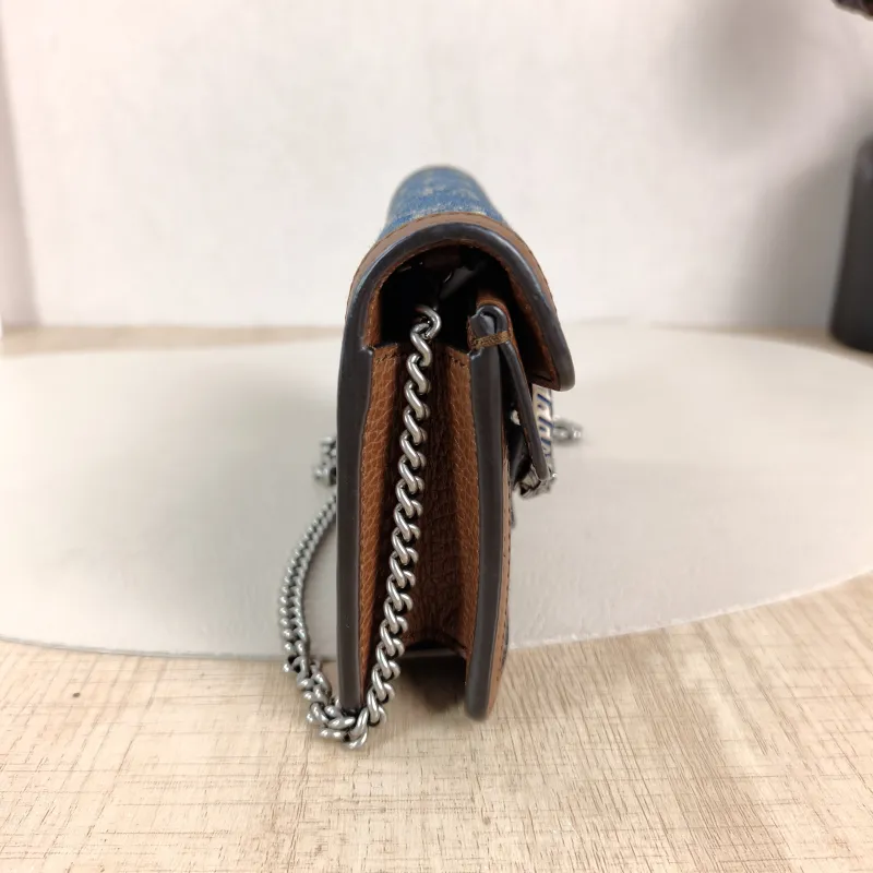 GUCCI Crossbody Bag Dionysus Blue Brown mini16.5 × 4.5 × 10 cm — detail view 5 of 13