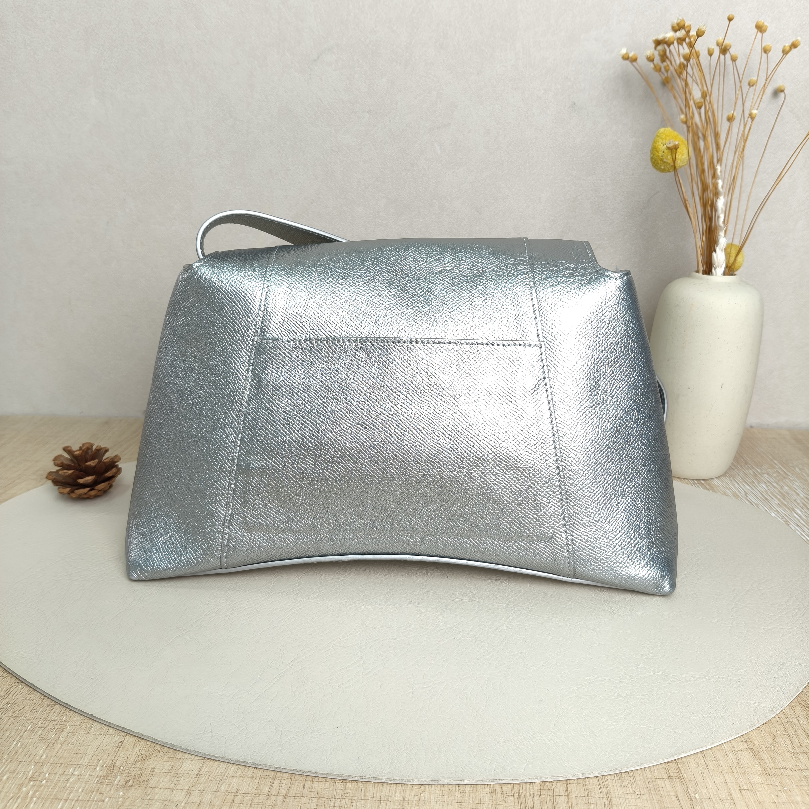 BALENCIAGA downtown Small Silver Calfskin · Shoulder Strap · 30 × 10 × 17 cm — cover view 4 of 11