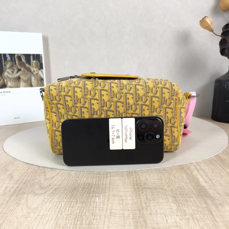DIOR Crossbody Bag Lingot 22 Shoulder Bag Yellow Canvas One Size 22 × 10.5 × 12.5 cm — cover view 4 of 5