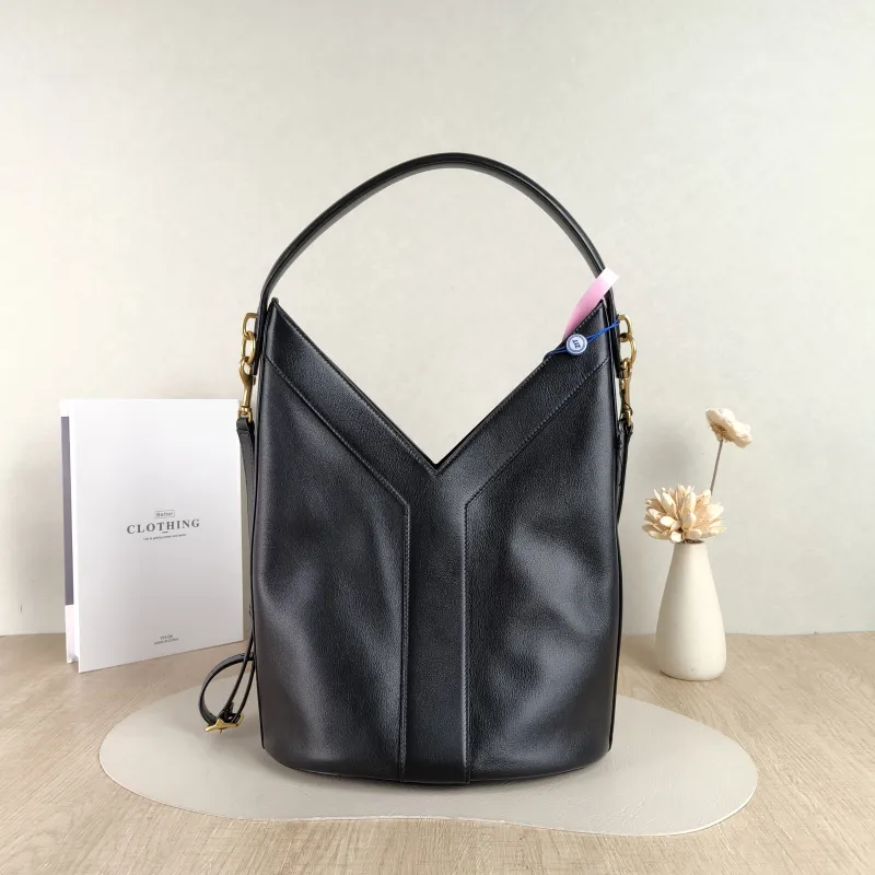 SAINT LAURENT Crossbody Bag Y Bucket Bucket Bag Black Calfskin One Size 25 × 15 × 34 cm — cover view 2 of 4