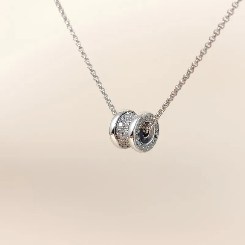 Bvlgari Necklace B.zero1 Pavé Diamond White Gold 18KW hite Gold Diamond Mini 44cm — cover view 5 of 11