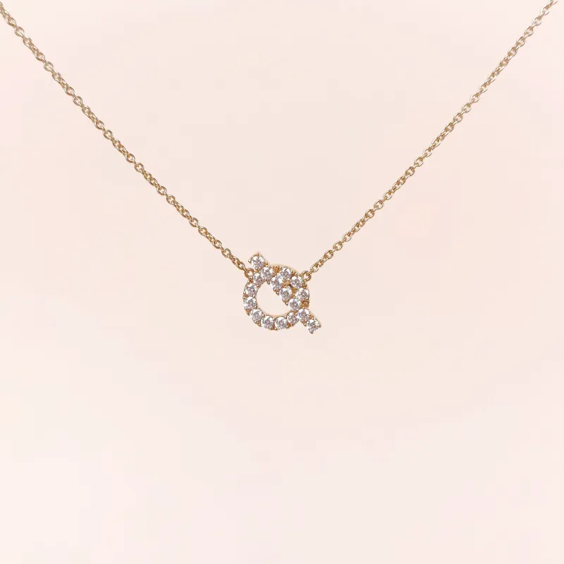 Hermès Necklace Finesse QP avé Diamond Necklace Rose Gold Diamond18KR ose Gold One Size 41cm