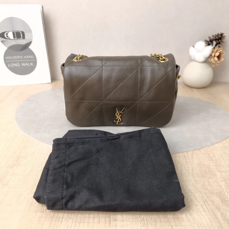 SAINT LAURENT Crossbody Bag Jamie 4.3 Chain Bag Green Lambskin Mini 20 × 7 × 12 cm — cover view 6 of 6