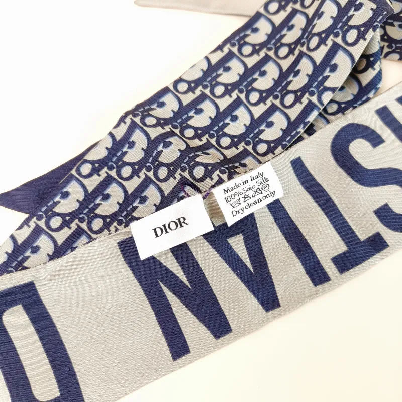 DIOR twilly Blue Monogram Silk One Size 97*6cm — cover view 5 of 6