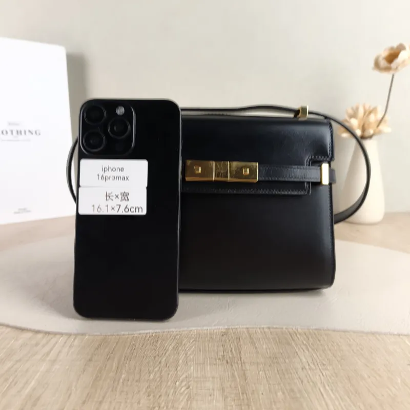 SAINT LAURENT Crossbody Bag MANHATTAN Black Calfskin Mini 19 × 14 × 4 cm — cover view 4 of 6