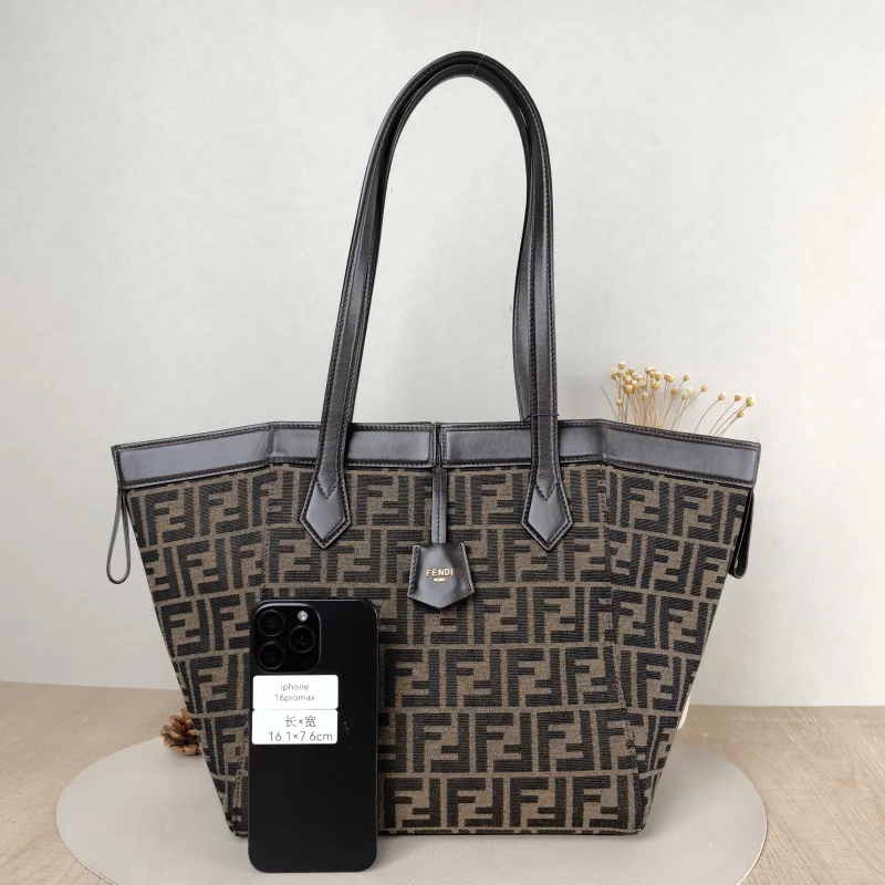 FENDI Crossbody Bag origami Monogram Calfskin Medium 27 × 16.5 × 27 cm — cover view 5 of 5