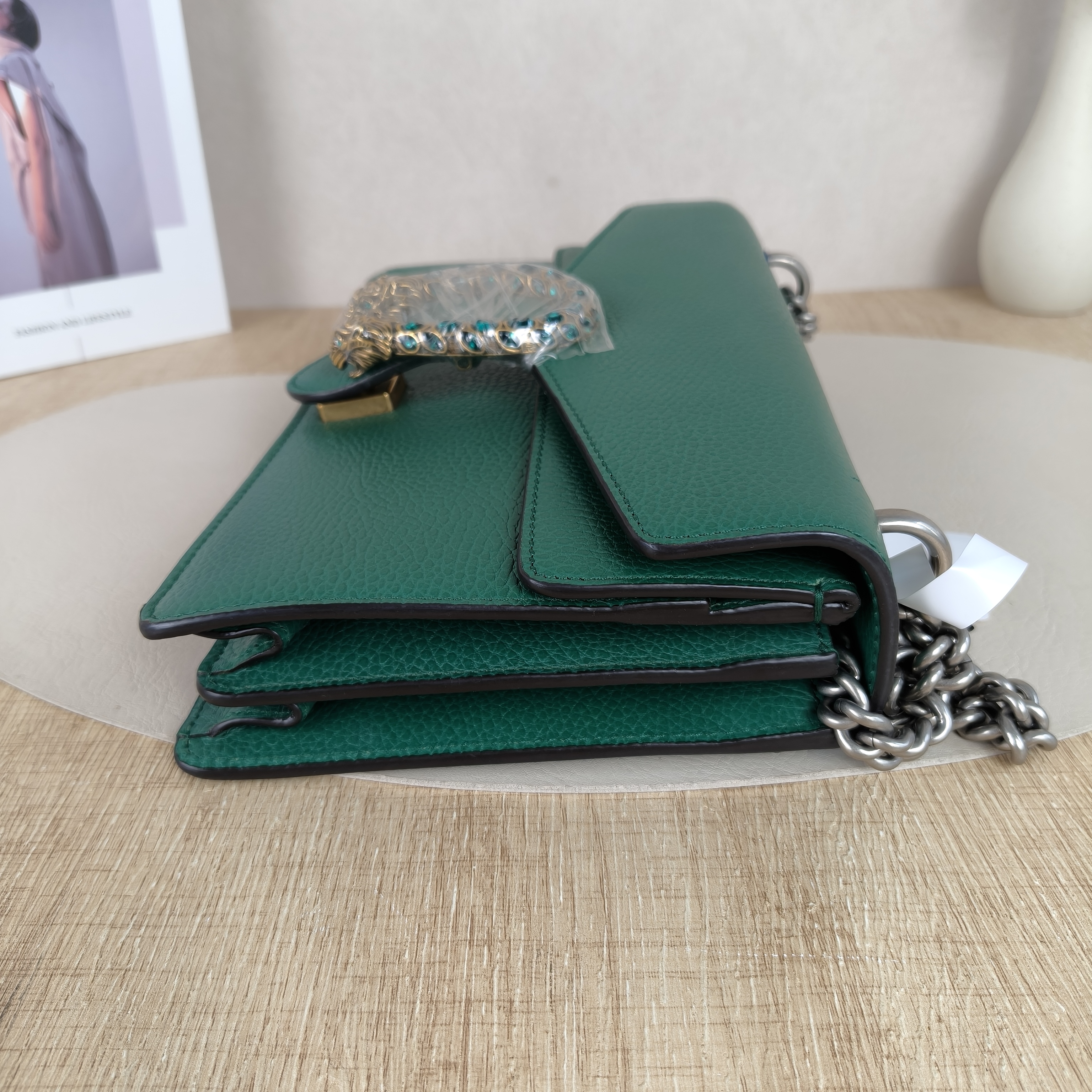 GUCCI Shoulder Bag Dionysus Green Calfskin Medium28 × 9 × 17 cm — cover view 4 of 10