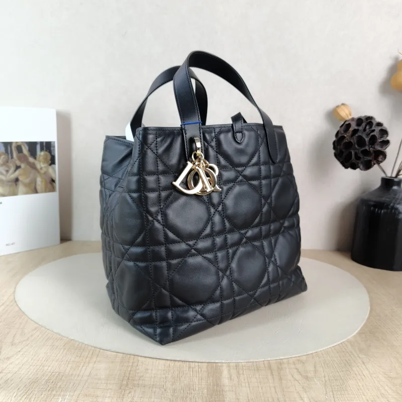 DIOR Top Handle Bag TOUJOURS Edition Black Calfskin Medium 23 × 16 × 24 cm — cover view 3 of 6
