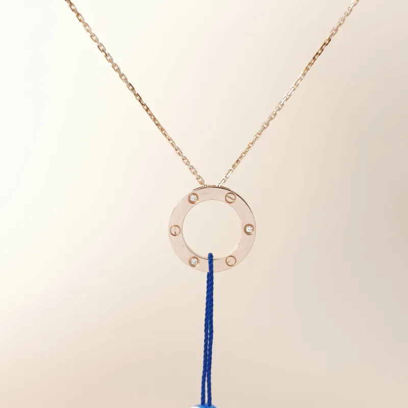 CARTIER Necklace Love Rose Gold Diamond18KR ose Gold Large42cm