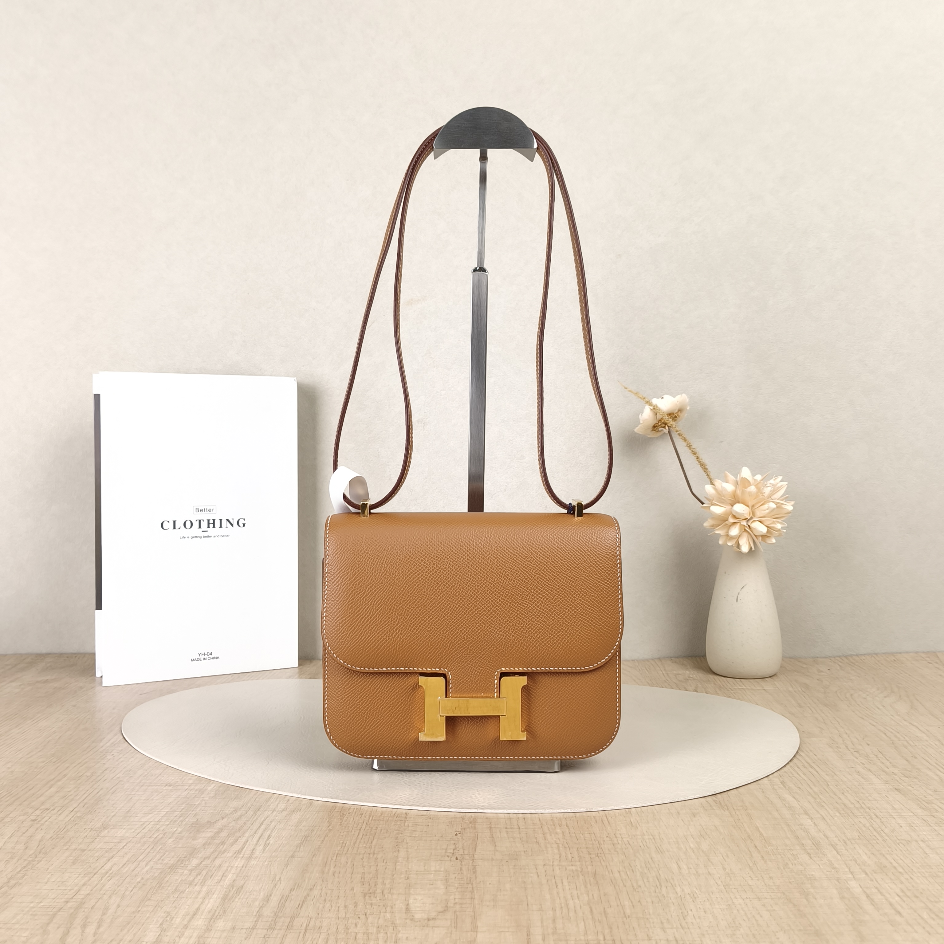 Hermès Crossbody Bag Constance 19 Gold-Tone Hardware37 Brown Epsom Embossed Calfskinmini18 × 4 × 15 cm