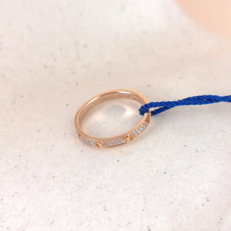 CARTIER Ring Love Collection Rose Gold Diamond18KR ose Gold mini 52 — cover view 4 of 6