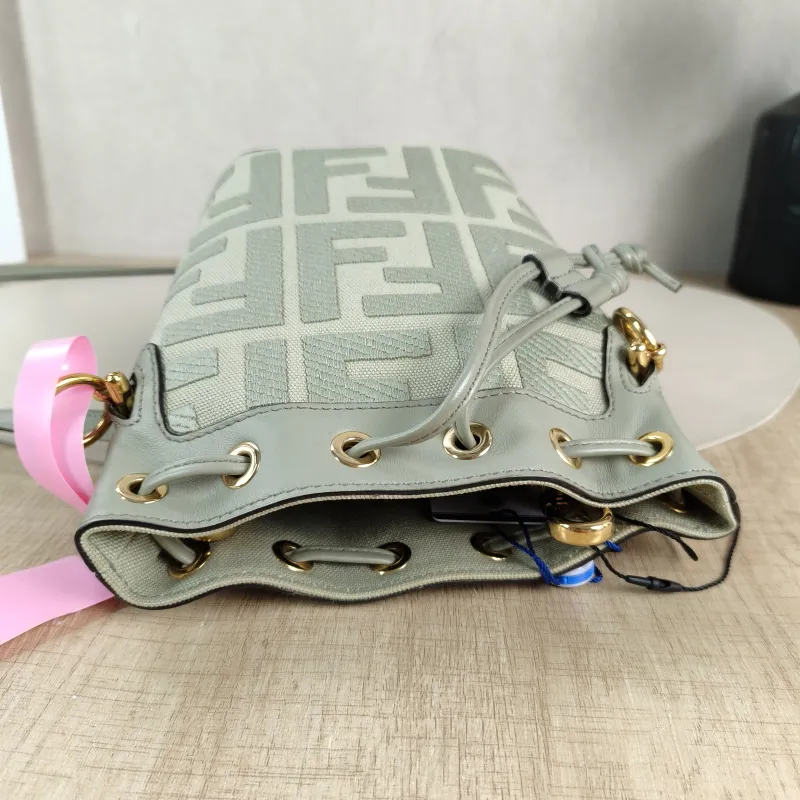 FENDI Crossbody Bag Mon Tresor Bucket Bag Green Canvas Mini 12 × 10 × 18 cm — detail view 1 of 11
