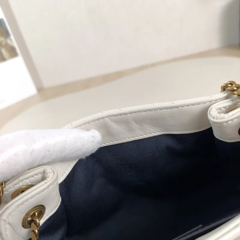 SAINT LAURENT Crossbody Bag NOLITA White SL ambskin Mini 18 × 6 × 13 cm — detail view 5 of 12