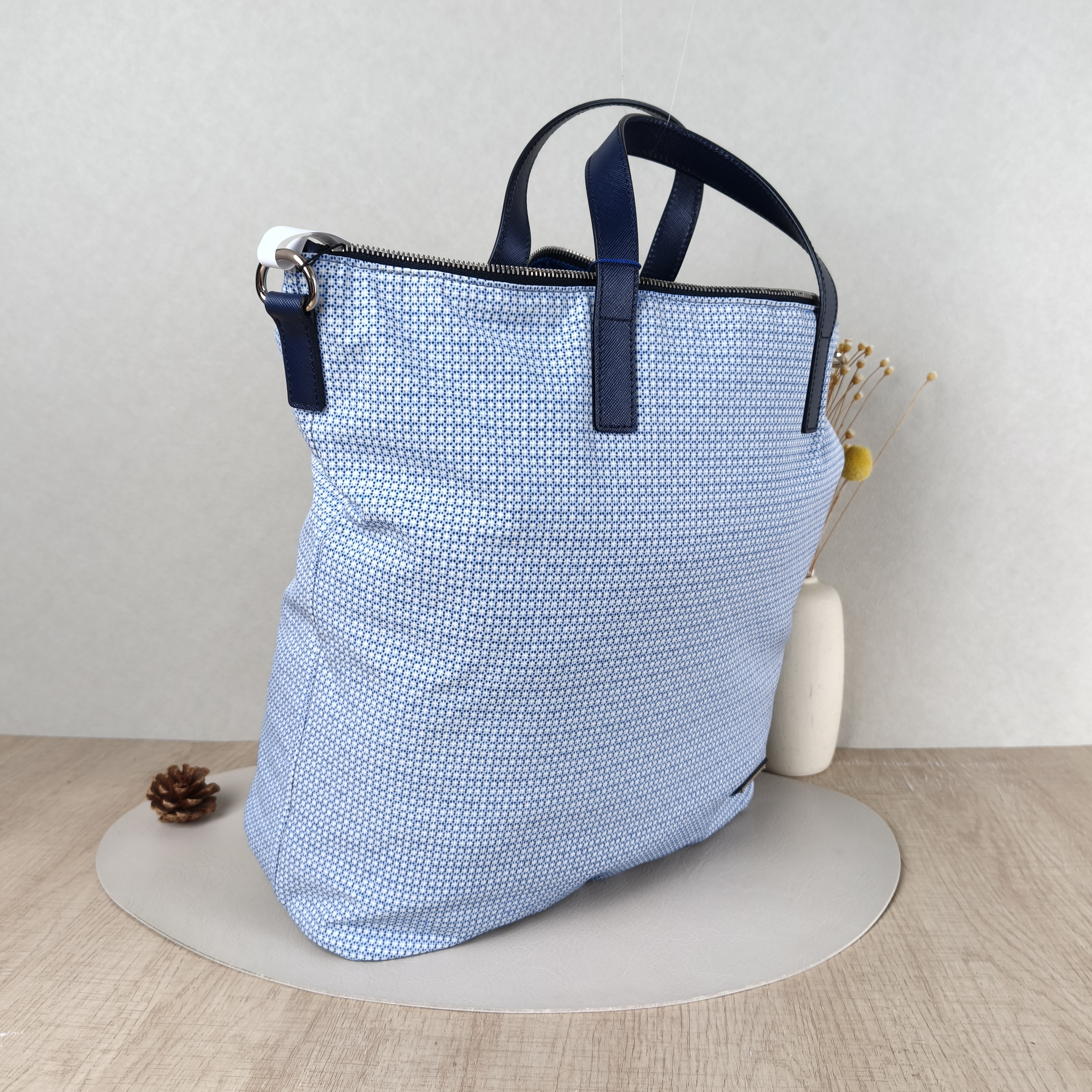 PRADA Top Handle Bag Nylon Blue Nylon One Size32 × 14 × 34 cm — cover view 4 of 5