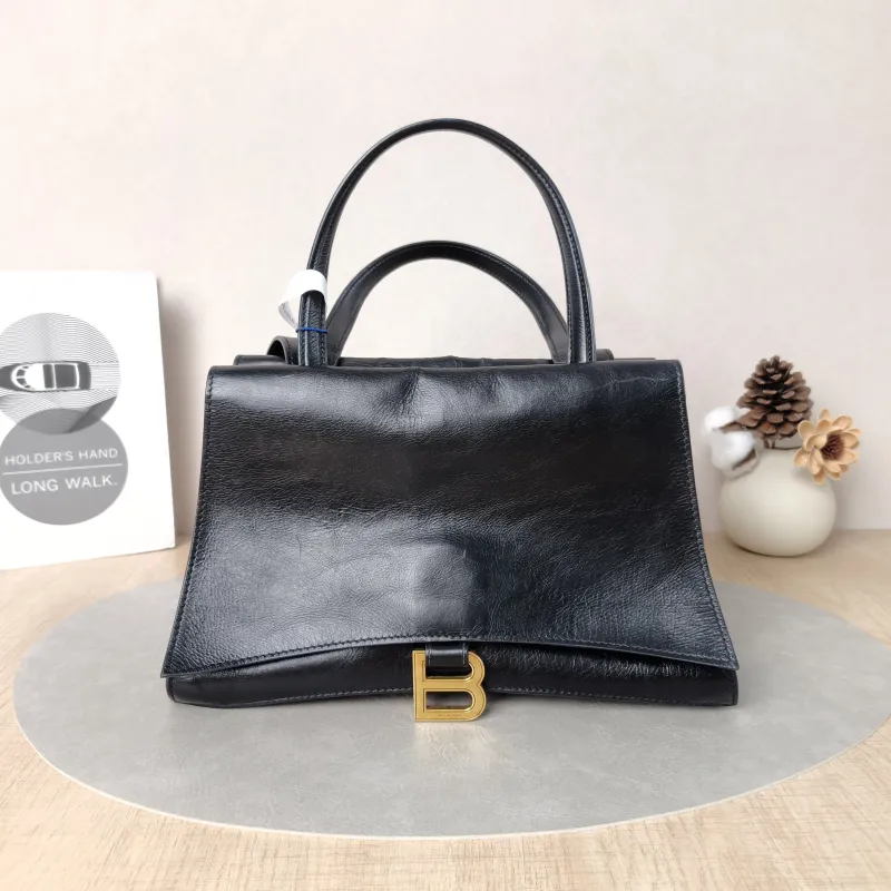 BALENCIAGA Shoulder Bag Crush On You Black Calfskin Medium28 × 9 × 17 cm