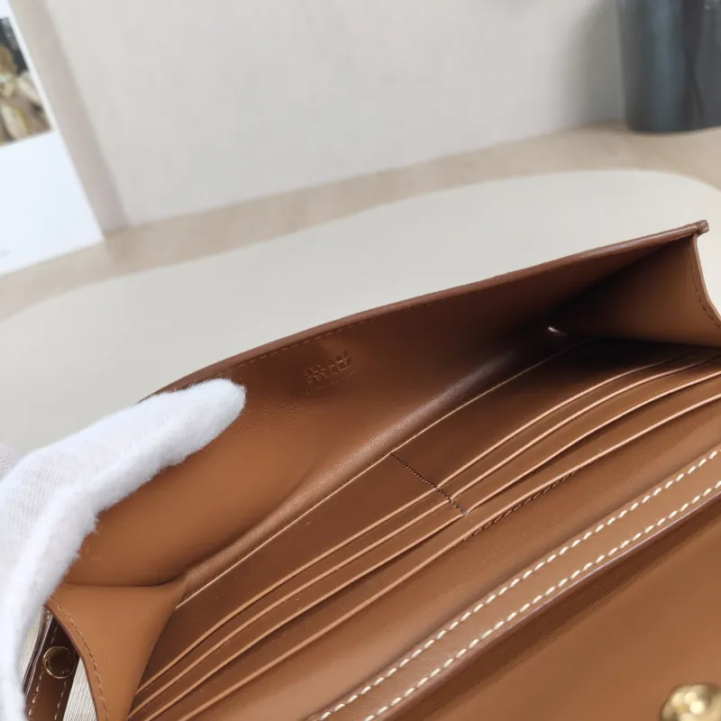 Miumiu Crossbody Bag Walletwoc Caramel Calfskin One Size 19 × 2 × 10 cm — detail view 11 of 13