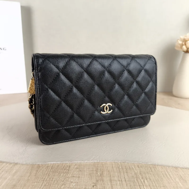 Chanel Crossbody Bag CF WOCWOC Bag coco Black Grained Calfskin Mini 19.2 × 3.5 × 12.3 cm — cover view 2 of 6